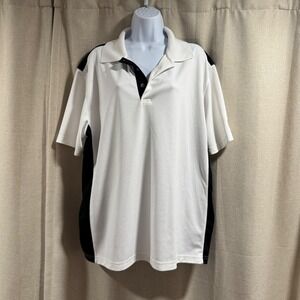 Champions Tour XL White Black Trim Golf Polo‎ Shirt Mens Activewear